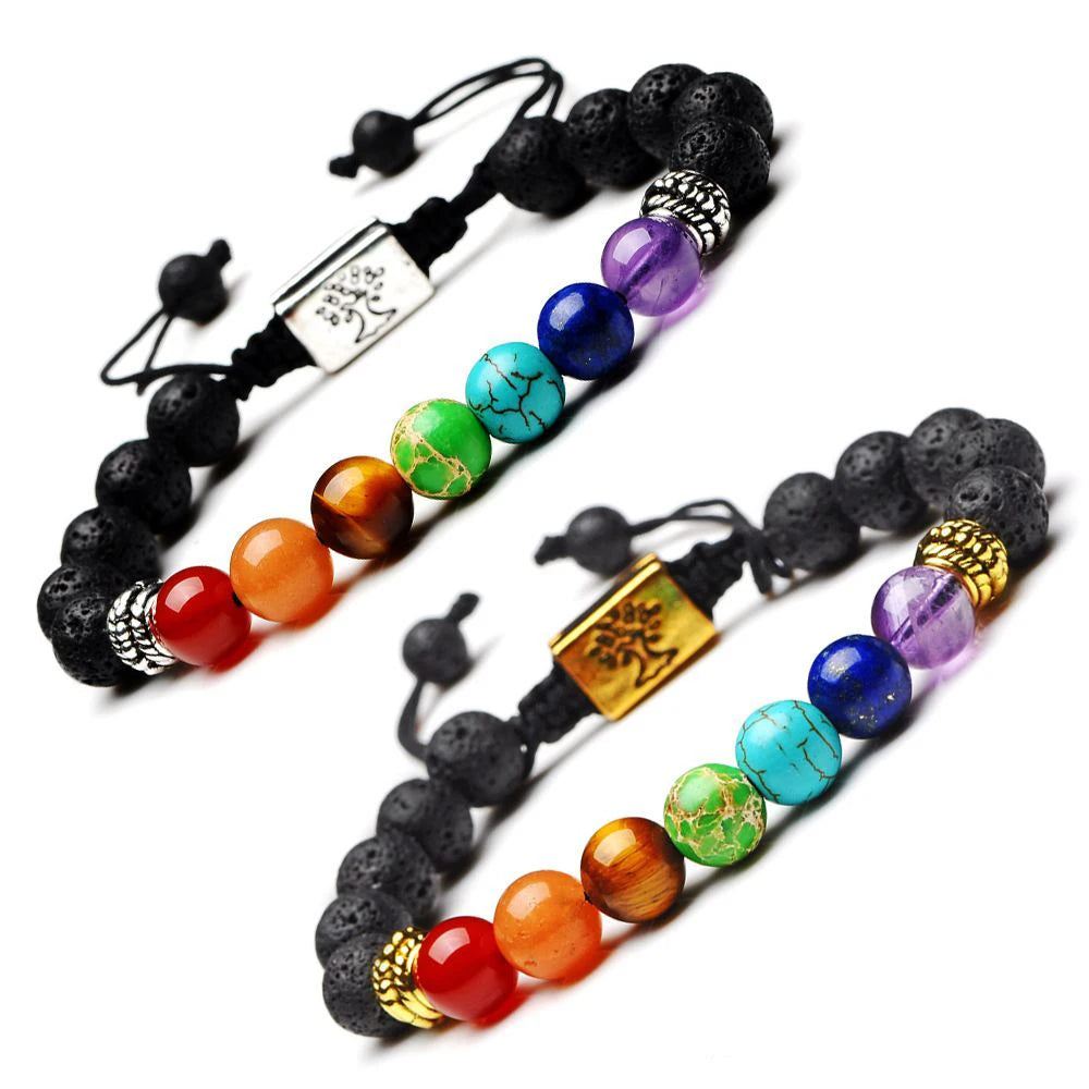 2025 New Life of Tree Bead Bracelet Braided 8mm Lava Stone Seven  Diffuser Bracelet