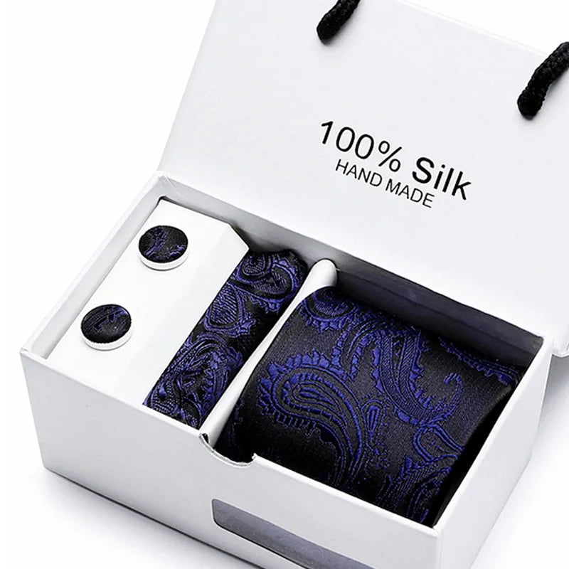 Factory Wholesale Mens Neck Tie Spot Gift Box 5 Piece Set Group Tie Business Formal Wedding Neck Tie Accessories