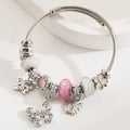 Exquisite Cute Cartoon Friendship Bracelets Stainless Steel Bangle with Butterfly Charm
