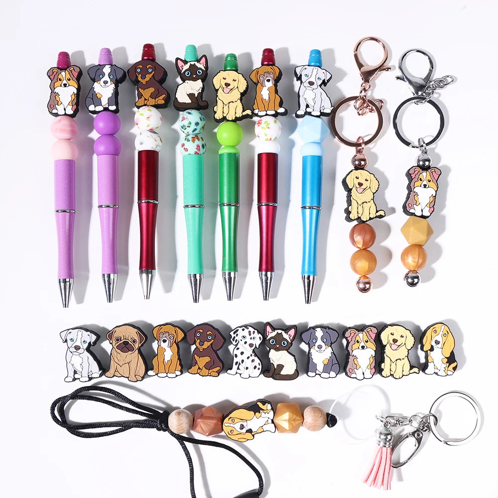 New Product Ideas 2024 Eco-friendly Diy New Dog Focal Beads Bpa Free Custom Focal Beads Silicone for Pen Making