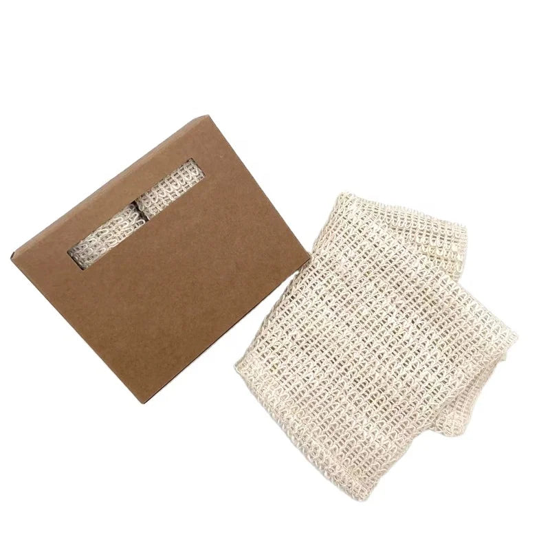 Exfoliating Hypoallergenic Quick-Dry Eco-Friendly Nonwoven Organic Hemp Face Body Sisal Wash Cloth Makeup Removal White