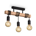Multi-Head LED Hanging Ceiling Lamp Modern Retro Industrial Style Solid Wood Chandelier Home Living Dining Room Primary