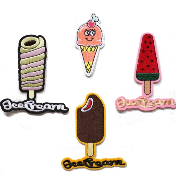 Ice Cream Cartoon Custom Embroidery Stickers Patches