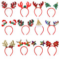 2025 Christmas Red Bows Headbands Women Girl Classic Elastic Reindeer Antler Santa Hair Hoop Band Party Headbands Accessories