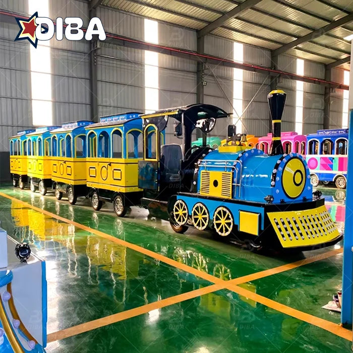 Customized Color New Design Trackless Train for Theme Park & Shopping Mall Kiddie Ride with Spare Parts 24/42/62 Person Capacity
