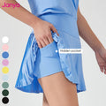 Janya 2025 Custom Logo Two-in-One Mini Tennis Pleated Skirt Women's Sports Training Dress OEM Team Name Activewear