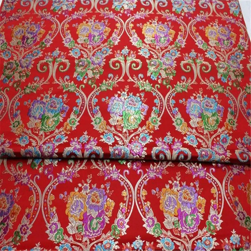 Competitive Price New Coming Strong Quality Oriental Floral Design Brocade Fabric for Lady Vintage Costume Apparel