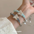 New Chinese Style Natural Moonstone Beaded Bracelet Light Luxury Exquisite Butterfly Bamboo Joint Bracelet Jewelry (KB8578)