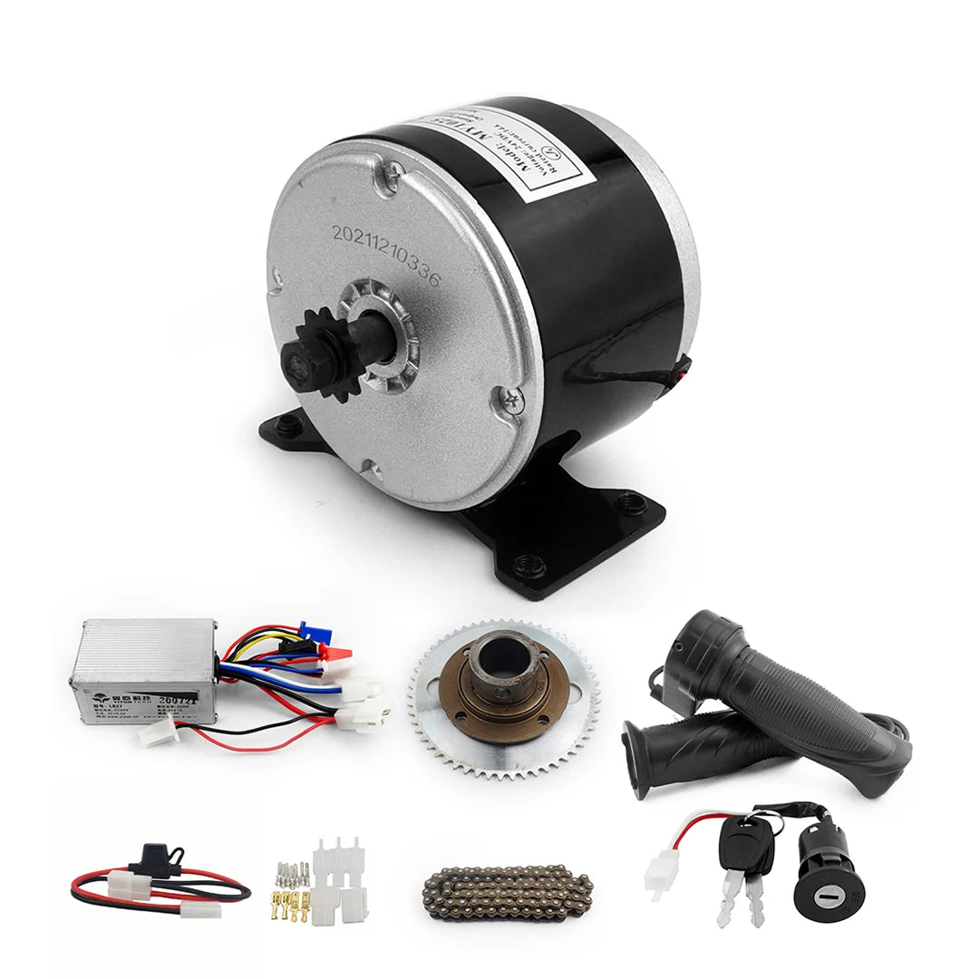24V 250W Electric Bicycle Motor Kit With 25H Chain 55T Chainwheel Flywheel Adapter and Speed Controller Handle
