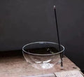 Custom Made Mouth-blown Borosilicate Heat Resistant Transparent Bowl Shape Glass Incense Stick Holder