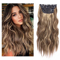 4Pcs/Set 20Inch Synthetic Hair Clip in Long Wavy Thick Hairpieces for Women Full Head Synthetic Hair Extensions Ombre Hairpieces