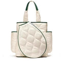Luxury Women White Large Lightweight Gym Bag Badminton Pickleball Paddle Racket Bag Waterproof Quilted Puffer Tennis Backpack