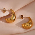 Guarantee Dreamshow Hollow Out Gold Plated Boat Shape Stud Earring Tarnish Free Stainless Steel Jewelry Earings Women