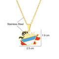 BINSHUO Wholesale Custom Stainless Steel Jewelry Drop Oil Antigua and Barbuda Nation Flag Map Men Pendant Couples Necklace Women