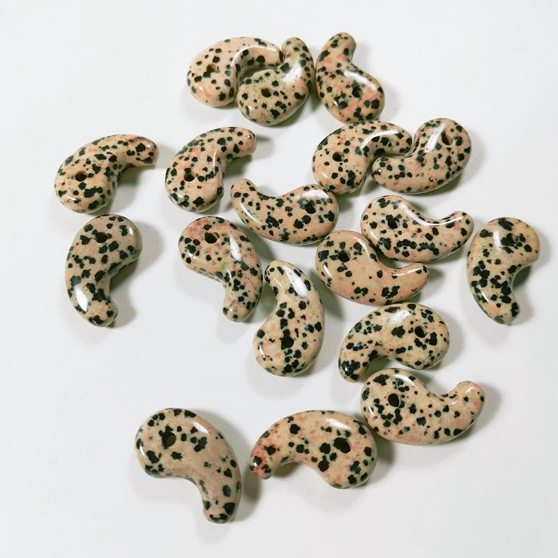 HZ Factory Cheap Price Dalmation Jasper Anime Seed Beads Crystal Facial Roller Jade Magatama