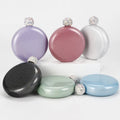 5oz Portable Woman Round Whiskey Rhinestone Diamond Stainless Steel Hip Flask