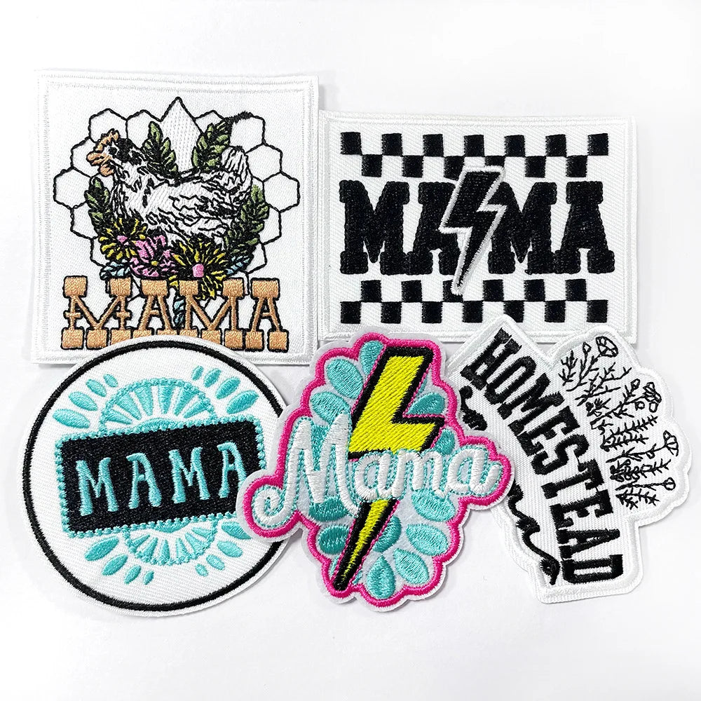 New Iron on Embroidery Mama Patch for Decoration