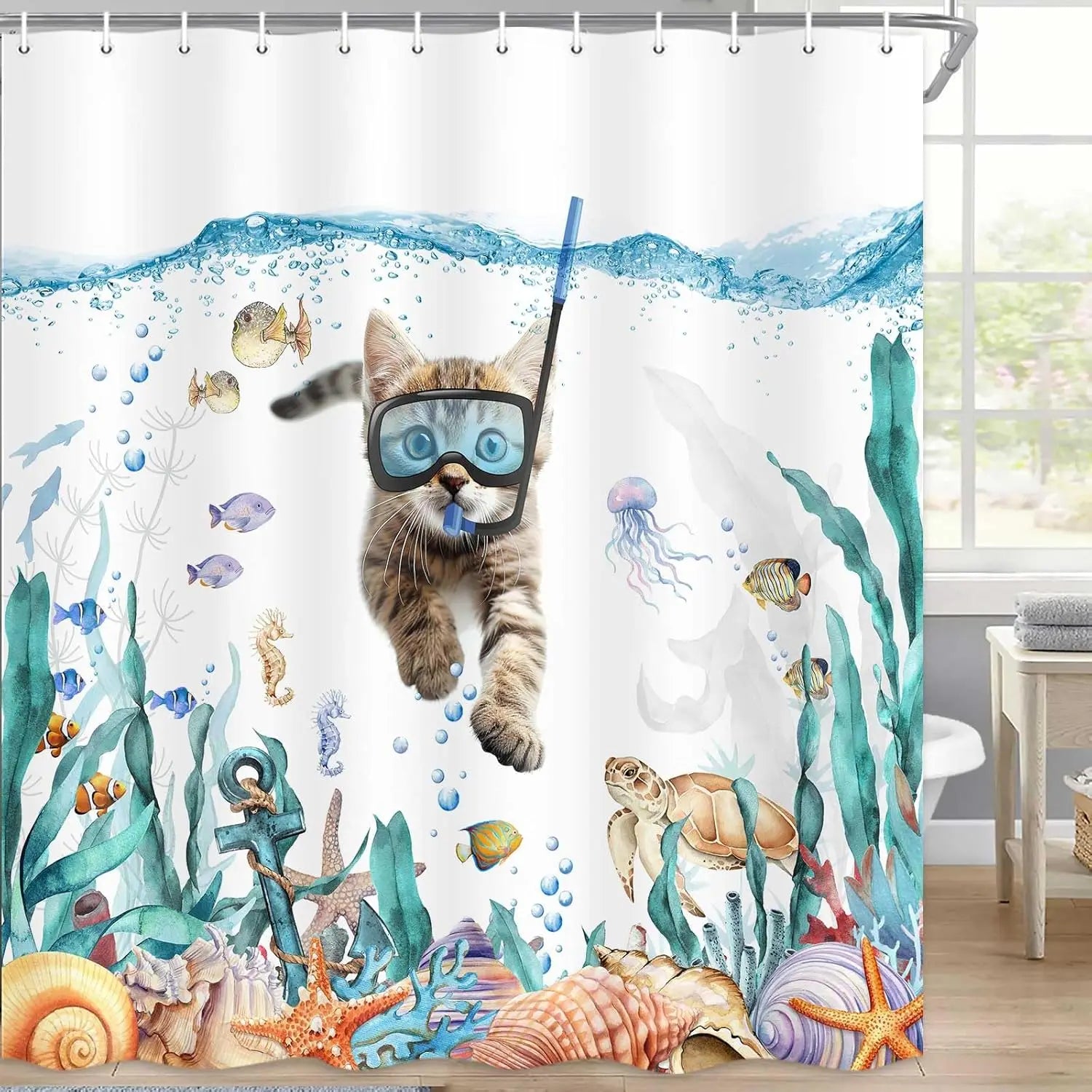 Wholesale Cute Cat Cartoon Shower Curtain Bath Sets Wholesale Cute Cartoon Cat Shower Curtain Bath Sets for Children Girls