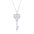 Abiding Fashion Custom Key Pendant 925 Sterling Silver Twinkle Setting Moissanite Diamond Jewelry Pendant for Women Gift