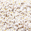 Mixed Letter Acrylic Beads 4*7mm Flat Round Gold Alphabet Beads for Jewelry Making & DIY Bracelet Plastic & Lucite Beads