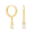 LOZRUNVE Custom Colored Jewelry CZ Baguette Dangling Hoop Earring for Women