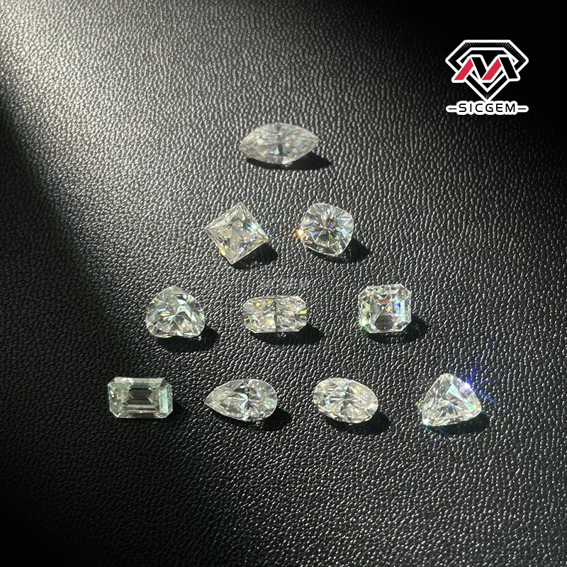 SICGEM Moissanite Stone All Cuttings Loose Moissanite Stones White D Color 1ct Moissanite Gemstoones
