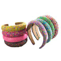 New Factory Wholesale Luxury High Quality Women Wide Headband Rainbow Rhinestone Crystal Stone Baroque Headbands
