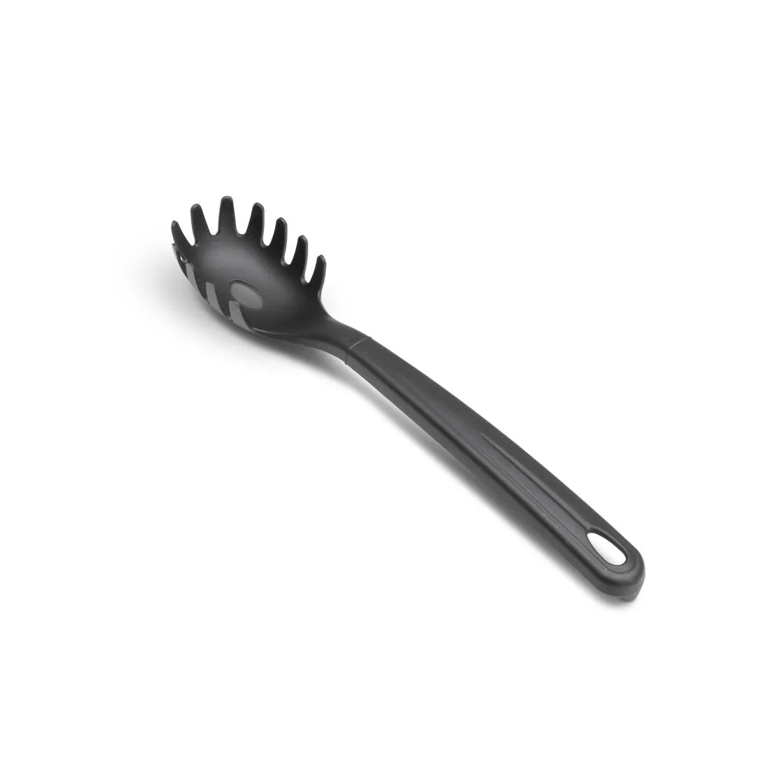 Professional Black Nylon Eco-Friendly Ladle Long Handle Ergonomic Spaghetti Serving Pasta Salad Utensil Tomatto Made in Italy