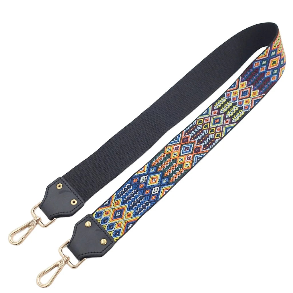 High Colorful 100% Polyester Jacquard Non-Elastic Luxury Shoulder Strap Women's Bags Accessories