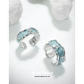Creative Plated Chunky Couple Ring Irregular Marble Oil Drip Adjustable Index Finger Rings Enamel Wide Band Open Rings