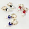 Maiou Designer 14K Gold Plated Brass Vintage Freshwater Pearl Beads Dangle Huggie Earrings for Women Jewelry