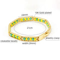 New Design 18K Gold Plate Stainless Steel Bracelet Colorful Bead 21cm Bracelet for Gift