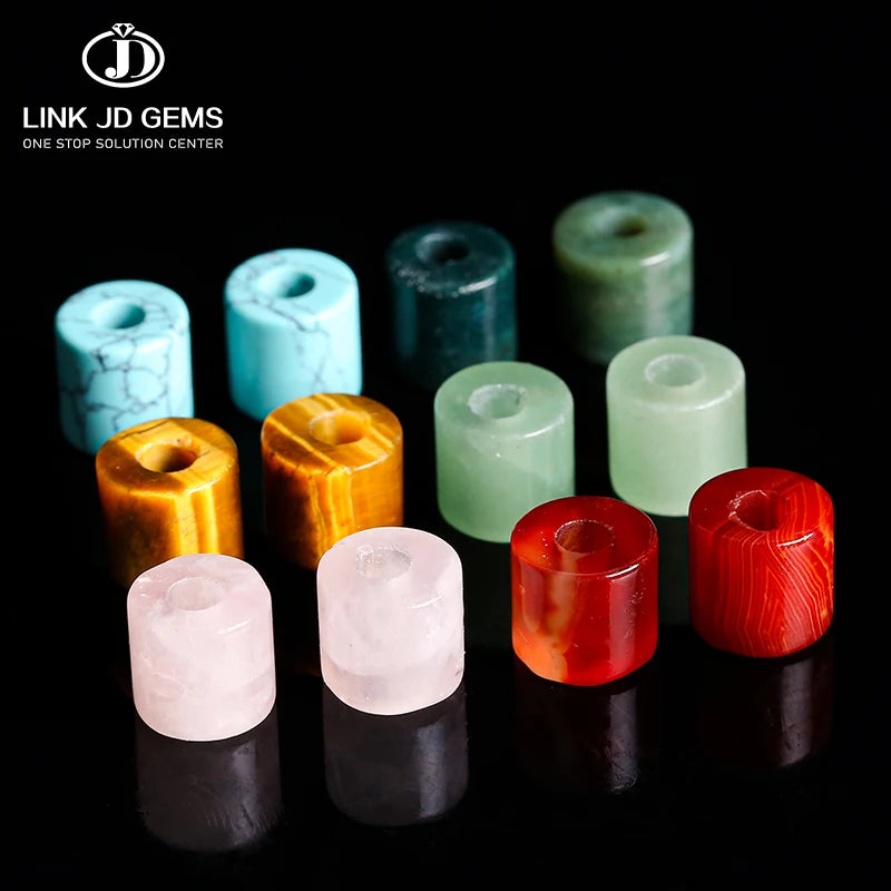 10pcs/bag Wholesale Natural Agate Big Hole Tube Beads Semi-preciousfor Big Hole Beads ForJewelry Making DIY Bracelet