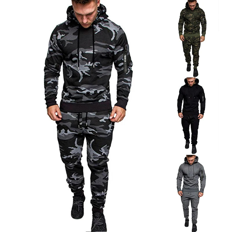 Quality Polyester Mens Fall Sets Gym Mens Track Suit Sets for Working Out 2025 Dark Gray Mens Hoodie and Jogger Set