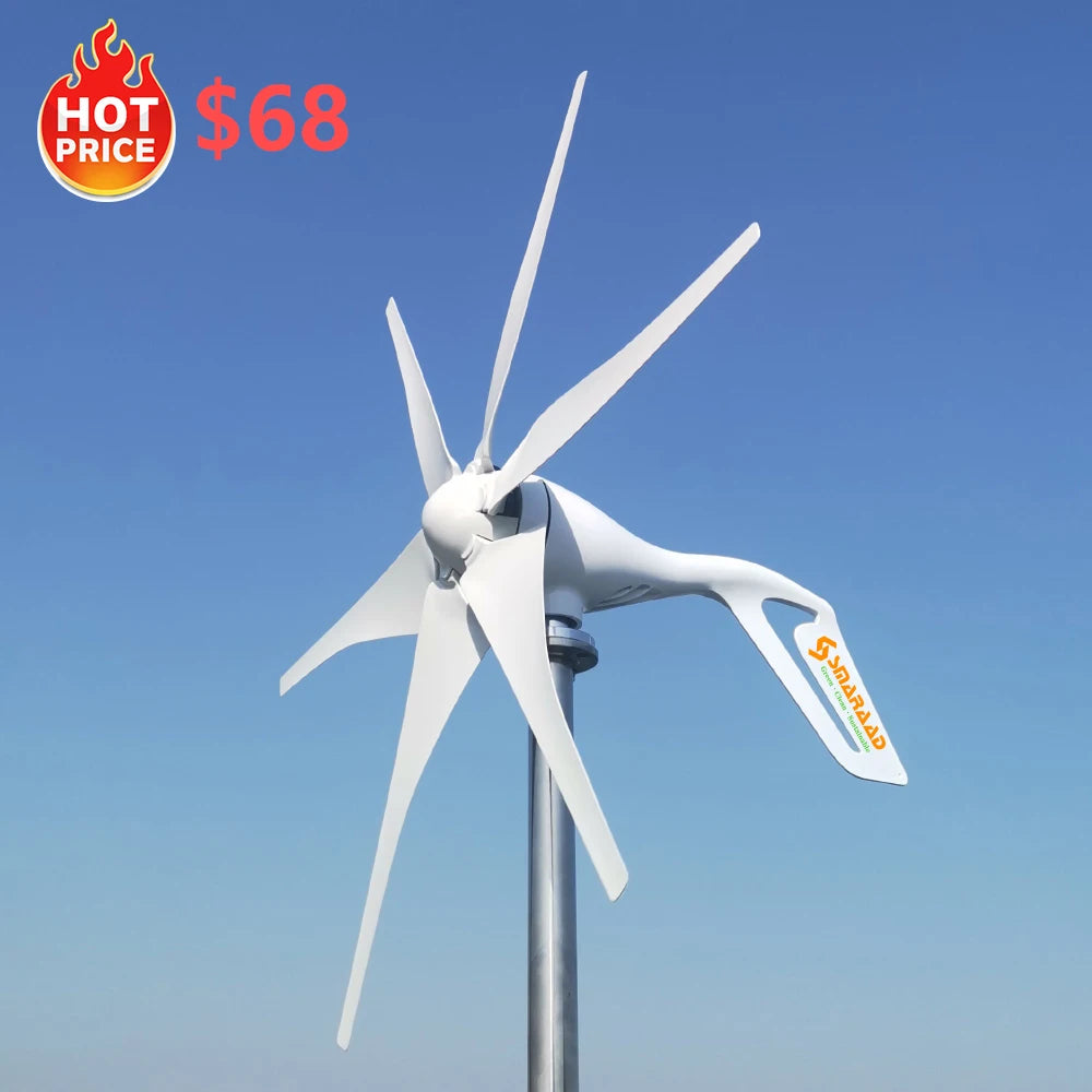 SC1000 Small Size 1KW 2KW 12V 24V 48V Horizontal 6 Blades Wind Turbine Generator Clearance Sale