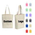 Custom Logo Printed Eco-Friendly Recycled Reusable Bulk Cotton Canvas Tote Bag for Grocery Shopping Printed to Size