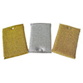 Golden/Silver Stainless Wire Scourer Sponge Pad for Kitchen Cleaning