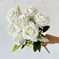 YIWAN Wholesale Artificial Silk Bouquet 9-Coated Cloth Roses Flower Bunch for Home & Wedding Decor High Quality Easter Christmas