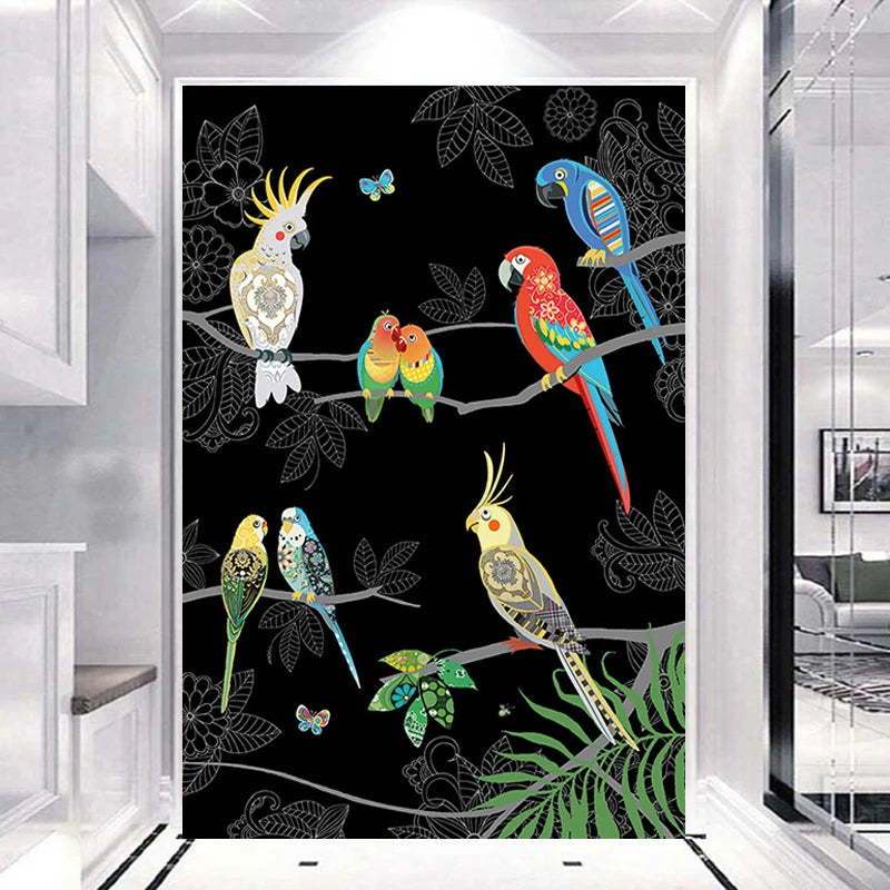 DIY 5D Diamond Painting Colorful Hand Drawn Black and White Animals Diamond Embroidery Full Drill Paintings Pictures Craft Kits