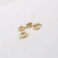 Women Stacking Jewelry 11mm 13mm Dainty Stainless Steel 18k Gold Plating Huggie Hoop Earrings