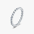 925 Sterling Silver Trendy Simple Stacking Polishing Beaded Eternity Band Rings for Women Girls Party Fine Jewelry