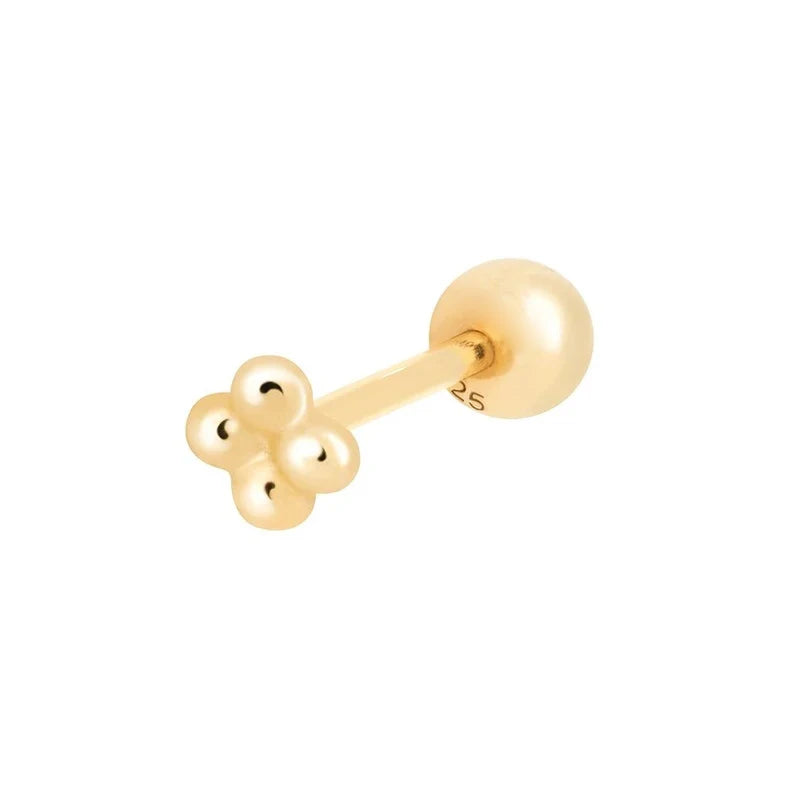 ROXI 18k Gold Plated Minimalist Four Ball Mini Piercing Earrings