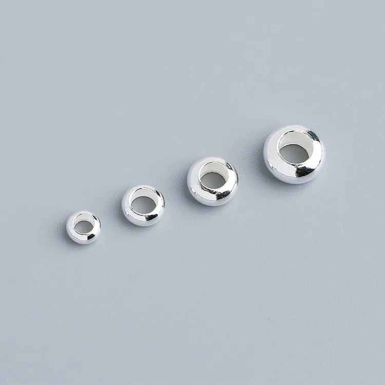Wheel Beads 925 Sterling Silver 4mm/5mm/6mm/7mm Abacus Spacer Beads for Bracelet Necklace Making Finding