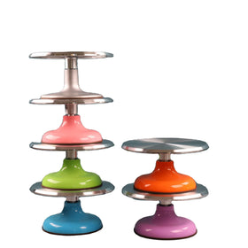 High Quality Anti-Slip Twist Turntable Cake Baking Tools Revolving Cake Stand 10'' Aluminium Alloy Rotating Cake Turntable