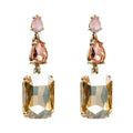 AA016357 Fashion Colorful Rhinestone Drop Earrings Geometric Pendant Statement Earrings S925 Sterling Silver Needle Jewelry