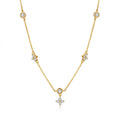 Clover Necklace Women Jewelry 925 Sterling Silver Geometric Cubic Zirconica Flower Necklace