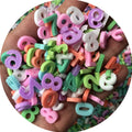 100pcs Pastel Colorful Alphabet Letter Resin Cabochons Hollow English Charms Pendants Jewelry Making Necklace Bracelet Accessory