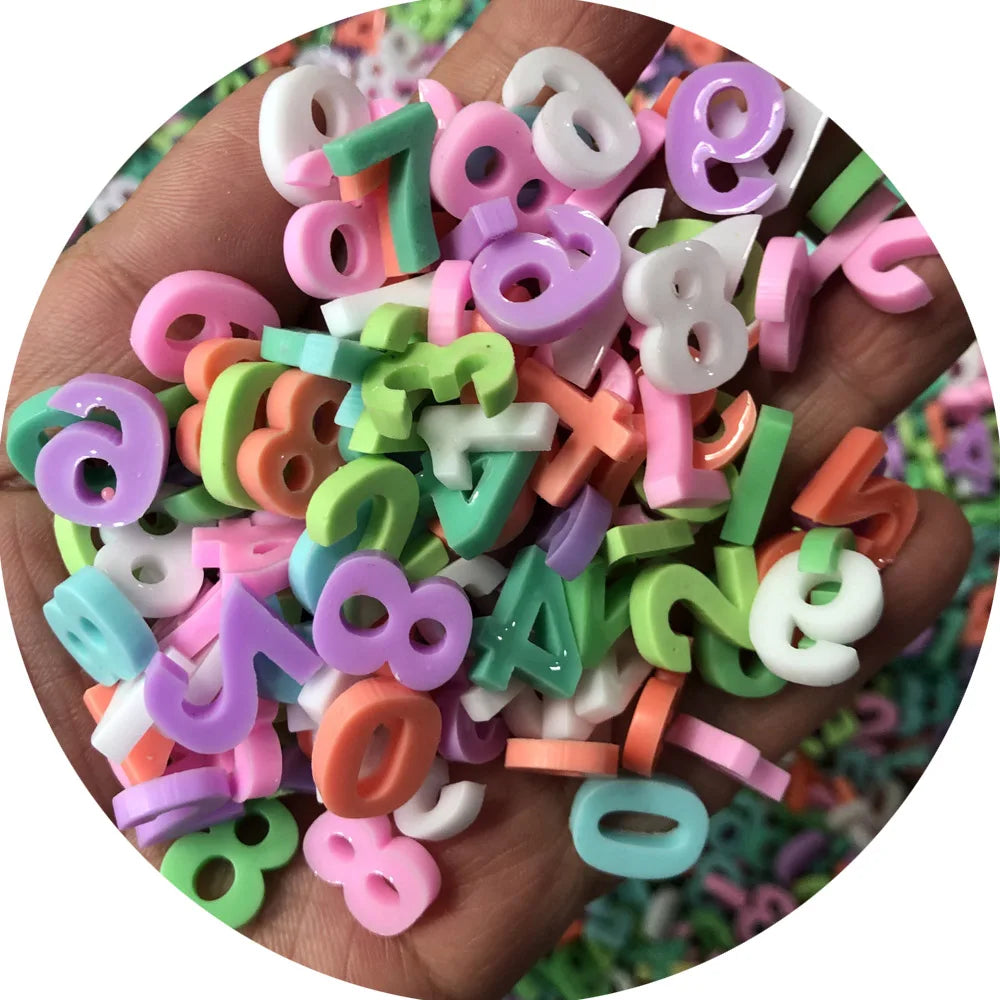 100pcs Pastel Colorful Alphabet Letter Resin Cabochons Hollow English Charms Pendants Jewelry Making Necklace Bracelet Accessory