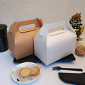 Brown White Cardboard Hand-held Mousse Pastry Box Candy Cake Small Boxes Baked Dessert Cake Packaging Gift Box