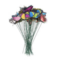 50PCS PVC Simulation Butterfly Rod Flowerpot Vase Green Plant Decoration Plastic Craft Gardening Decoration Artificial Butterfly
